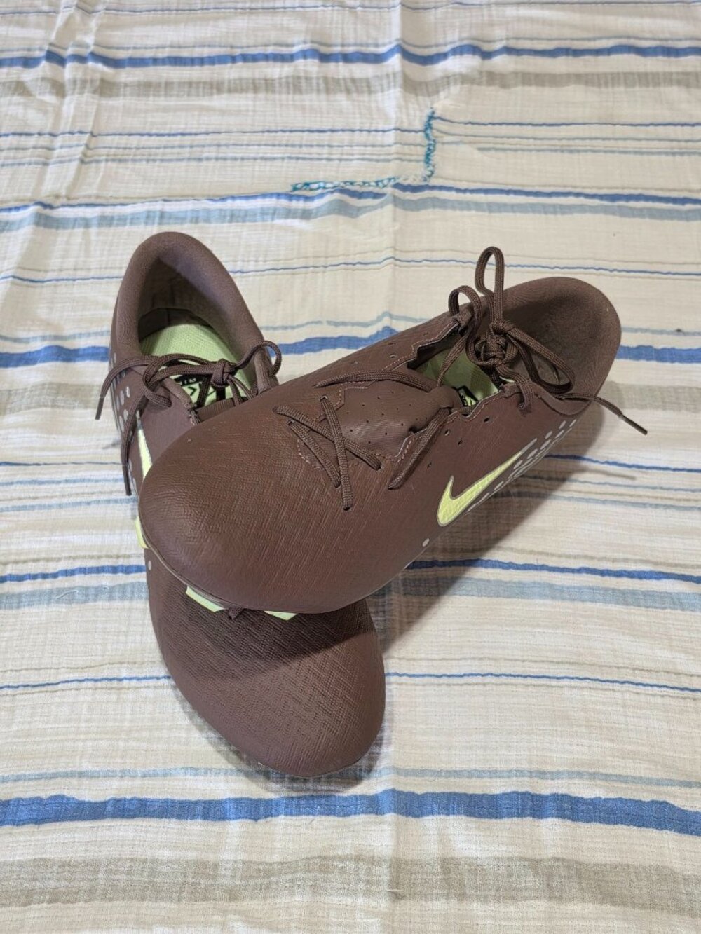 Nike Zoom Mercurial Vapor 15 Elite FG Soccer Cleats Brown/Volt 10.5 US
